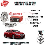 NISSAN SYLPHY B17  FRONT 100% BREMBO BRAKE DISC ROTOR