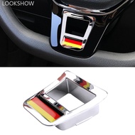 LOOKSHOW Car Interior Steering Wheel Cover Trim Sticker for Volkswagen GOLF 7 GTi MK7 POLO 2014 2015