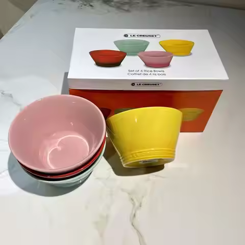 Le Creuset Pastel Collection Ceramic Bowls 6 And 7.5 Heat-Resistant Non-Stick Glazed Stoneware Desse