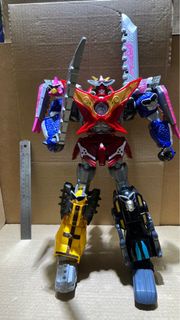 （侍戰隊 脆膠系列）罕有 懷舊絕版 Bandai（DX）超合金魂 侍戰隊 中型脆膠 完全大合體 實物如圖
