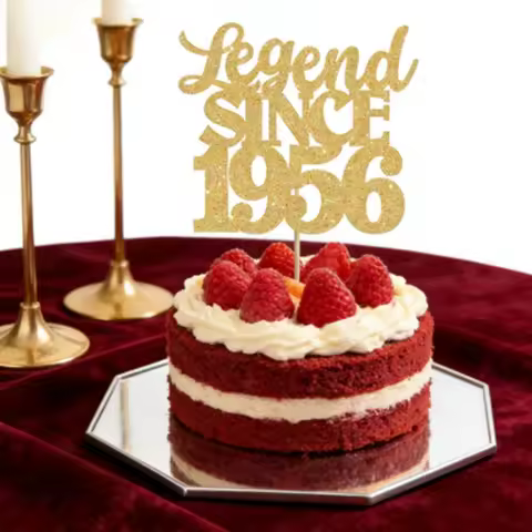 1Pc Vintage 1956 Cake Decorating Supplies Set Limited Edition 70th Birthday Cake Topper for Mileston