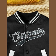 Unisex Kids Varsity Baseball Jacket (1 year - 18 years) CALIFORNIA LOGO (CUSTOM INITIAL LETTERS) But