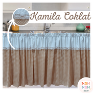 Gorden Kolong Dapur Minimalis Modern Tirai Dapur Shabby Rumbai Motif Polkadot Gorden Katun Korden Wastafel