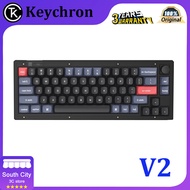 Keychron V2 black transparent volume knob 65% wired mechanical keyboard QMK change key VIA custom macro RGB