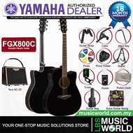 Yamaha FGX800C 41 Solid Spruce Acoustic Electric Guitar With Pickup Black (FGX 800)
