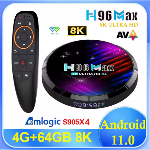 H96 MAX X4 Smart TV Box Android 11 Amlogic S905X4 4G 64GB 32GB 2.4&5G Wifi 3D 4K 8K BT AV1 Media Pla