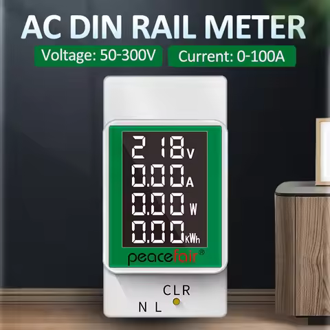 PZEM-008 Din Rail Electricity Digital Power Energy Meter Watt Kwh Wattmeter Monitor Ammeter Voltmete