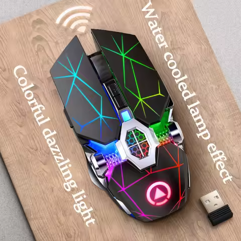UTHAI A7 Laptop Accessories Rechargeable Wireless Mouse Mute Office Game Water Cooled Light Effect B