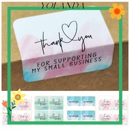 YOLAN 100PCS Thank You Stickers 4*4cm Gift Wrapping Watercolor Pink Blue Gorgeous