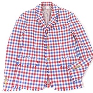 THOM BROWNEブラウン單排扣西裝外套/西裝夾克，RED、藍、白三色拼接，飾有錨形紐帶和流蘇，成色極佳。尺寸 2。正品，日本製。男士款。