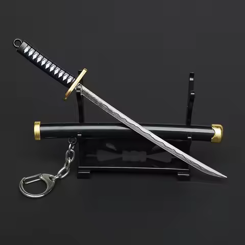 Anime Roronoa Zoro Sword Keychain For Men Katana Cartoon Eight Color Samurai Swords Key Chains Women
