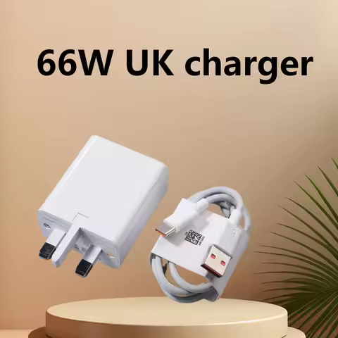For Honor 66W UK Plug SuperCharge Fast Power Wall Charging Adapter 6A USB C Cable For Magic 8 7 6 5 