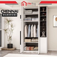 ⚡️LIKE BUG⚡️260CM Extra Height Moden Minimalis Elegan Chennai Wooden Wardrobe almari baju