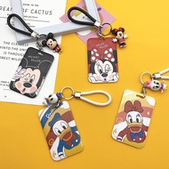 hot！【DT】✕▥♤  Cartoon Card Cover Minnie Student Campus Hanging Neck Holder Anti-lost Original