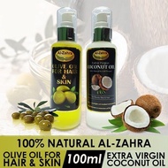 Al Zahra Coconut &amp; Olive Oil for Hair &amp; Skin/Coconut &amp; Olive Oil for Skin &amp; Hair 100ml