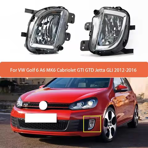 Left Right Bumper Fog Lamp Light For VW Golf 6 A6 MK6 Cabriolet GTI GTD Jetta GLI 2012 2013 2014-201