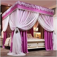 4 Corner Post Bed Canopy, European Palace Style Twin Queen King Luxury Bed Curtain Mosquito Net Set,