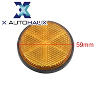 X AUTOHAUX 20pcs 59mm Orange Plastic Screw Reflective Warning Reflector for Motorcycle
