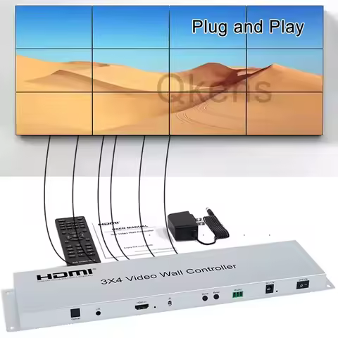 3x4 HDMI Video Wall Controller 1080P 2x2 2x3 2x4 3x3 1x2 1x3 1x4 1x5 4x2 3 4 6 8 12 Multi Monitor Sp