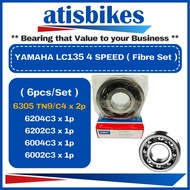 SKF ( FIBRE ) YAMAHA LC135 4Speed ( 6pcs/Set-C3 ) Motorcycle Engine Set Bearings 6002C3 6004C3 6202C