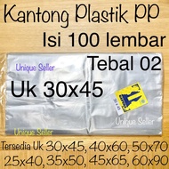 [Isi100] Plastik Laundry Gapura 30x45 Tebal 02 / Kantong Plastik PP Laundry Tipis 30x45x02 / Plastik