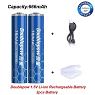 Doublepow AAA 1000mWh / 666mAh 1.5V USB Charge Li-ion Rechargeable Battery