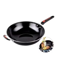34 cm Non-Stick Enamel Frying Pan Anti-Scratch Ear Pan Multipurpose Frying Pan Black Non Stick Pan
