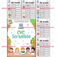 CVC Scramble worksheet 4-6years old PDF soft copy