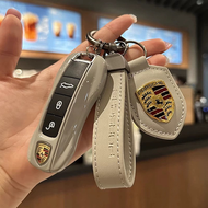 สำหรับ Porsche  macan เปลือกกุญแจโล่สีเทา taycan911 พวงกุญแจ