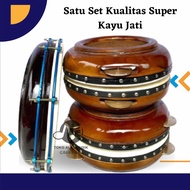 Rebana Hadroh Satu Set Kualitas Super Kayu Jati