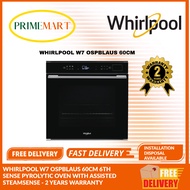 WHIRLPOOL W7 OSPBLAUS 60CM 6TH  SENSE PYROLYTIC OVEN WITH ASSISTED  STEAMSENSE - 2 YEARS WARRANTY