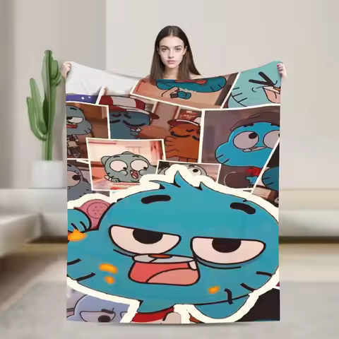 The Amazing World Of Gumballs Flannel Blanket Winter Super Soft Throw Blanket Students Living Room B