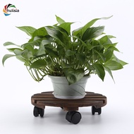 [chulisia] Potted Plant Stand Caddy Dolly Flower Pot Trolley Tray with Lockable Wheels