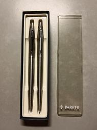 早期 PARKER 派克 對筆 原子筆 自動鉛筆 0.5  全原裝 全鋼殼製 高質感 品味 老收藏