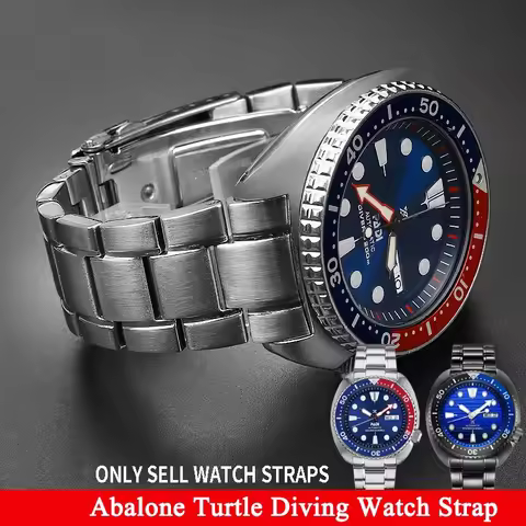 22mm Solid Stainless Steel Watchband For Seiko Abalone PROSPEX Turtle Diving SRPE99K1 Watch Strap 77