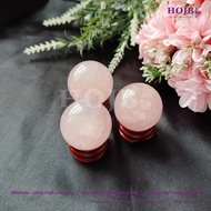 HOJB Natural Brazilian Rose Quartz "Love Stone" Crystal Ball 35mm 聚寶軒天然巴西粉水晶"爱情之石"风水水晶球35mm