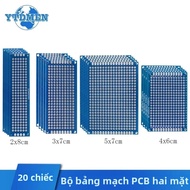 20 Chiếc PCB Board Nguyên Mẫu Bộ 2 Mặt Đa Năng Bảng Mạch DIY Bộ 2X8 3X7 4X6 5X7 Cm Xanh Dương Cho Đi