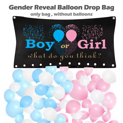 Gender Reveal Balloon Drop Bag Set, Novelty Boy or Girl Balloon Bag, For Gender Reveal Party Baby Sh