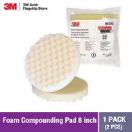 3M™ Foam Compounding Pad 05723 (บรรจุ2แผ่น) ฟองน้ำขัดหยาบ สีขาว ขนาด 8นิ้ว หลังสักหลาด