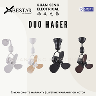 BESTAR 16" DUO Hager Corner Ceiling / Wall Mount Fan with Remote Control | Guan Seng Electrical