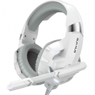 ONIKUMA K2PRO頭戴式遊戲耳機電競ps4相容電腦有線耳機（RUNMUS牌白色）
