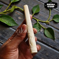 pipa roko once cangklong tulang sapi ukir etnik dayak timbul