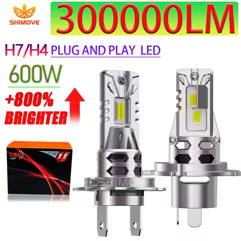 H7 H4 LED SUPER Bulbs 300000LM 600W Wireless CSP Mini Headlamp for Car Fan less Auto Diode Fog Lamps