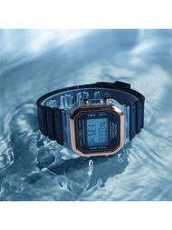 1只led矽膠帶防水中性手錶,適用於學生、運動和休閒使用,多功能計時碼錶、日曆、夜光電子手錶