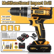 【on hand】ingco cordless drill CLC ✧ 36PCS 188V Cordless Electric Impact Drill Power Drill Electri