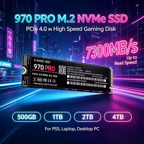 M.2 NVMe SSD 7300MB/s – Drive That Loads Games in Seconds 970 PRO PCIe 4.0x4 for PS5 Laptop Desktop