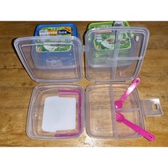 SALE! student bentobox / 4 division lunch box set including spoon &amp; fork / food container / meal box