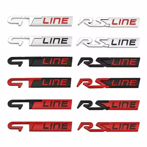 Car Sticker 3D Metal RS GT LINE Rear Boot Side Emblem Sticker Decals for Logan Clio Megane 2 3 4 Cap