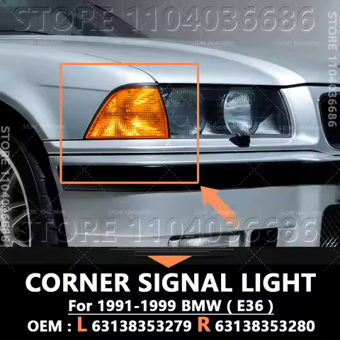 For 1991-1999 E36 BMW 318i 318ti 320i 325i 328i M3 4DOOR Car Corner Turn Signal Light White Yellow G
