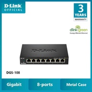 D-LINK DLINK DGS-108GL GIGABIT Switch Hub 8 Port 10 / 100 / 1000 METAL